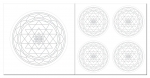 Sri Yantra Aufkleber-Set  5-teilig