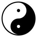 Yin Yang Aufkleber auf Rolle