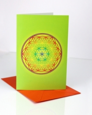 Doppelkarten mit Blume des Lebens Chakra - 6 Stück