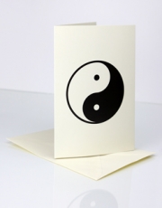 Doppelkarten mit Yin Yang - 6 Stück
